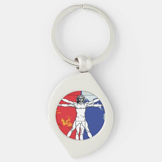 Skylab 2 Vitruvian Man Missie Patch Logo Sleutelhanger (Voorkant)