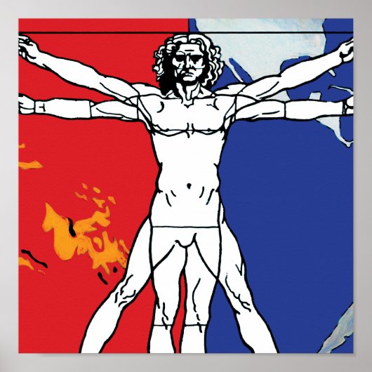 Skylab 2 Vitruvian Man Mission Patch Logo Poster (Voorkant)