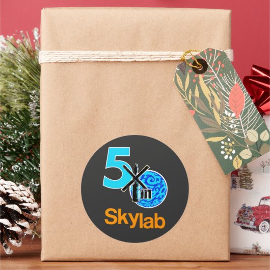Skylab 50e Jubileum Shirt Ronde Sticker (Feestdagen)