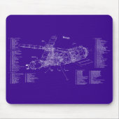 Skylab blauwdruk muismat (Voorkant)