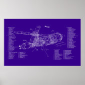 Skylab blauwdruk poster (Voorkant)
