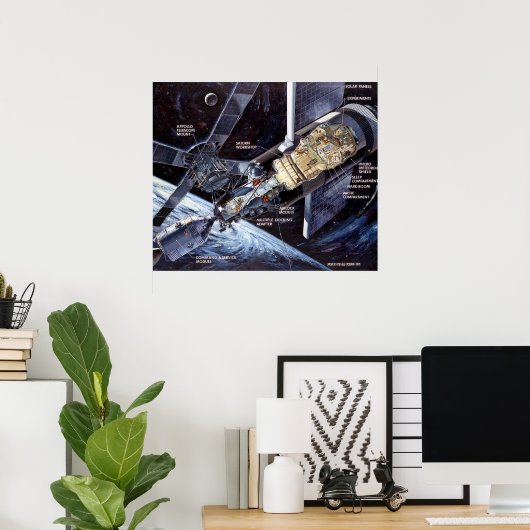 Skylab met Command/Service Module Poster (Thuiskantoor)