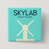 Skylab-ruimtestation ruimte kunst vierkante button 5,1 cm (Voorkant)