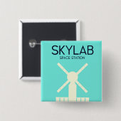 Skylab Space Station Space Art Vierkante Button 5,1 Cm (Voorkant /achterkant)