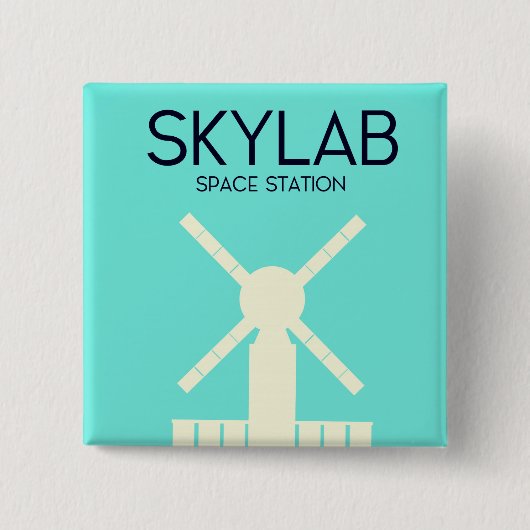 Skylab Space Station Space Art Vierkante Button 5,1 Cm (Voorkant)