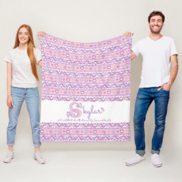 Skylar aangepaste naam betekent letter s monogram fleece deken