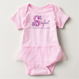 Skylar meisjesnaam en betekenis S monogram baby ro Romper