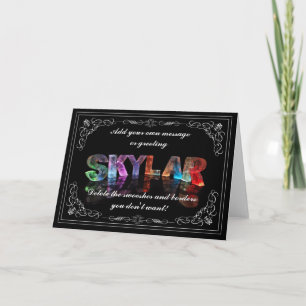 Skylar - Naam in Lights wenskaart (Foto) Kaart