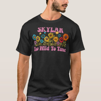SKYLAR Naam Schattige Retro Meisjes Wildflower SKY T-shirt