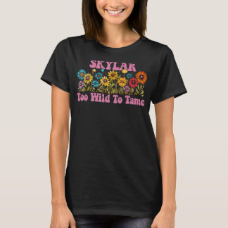 SKYLAR Naam Schattige Retro Meisjes Wildflower SKY T-shirt