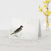 Skylark Bird, Watanabe Seitei Kaart (Gele Bloem)
