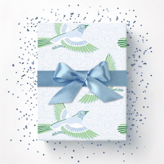 Skylark in Slate and Green Cadeaupapier