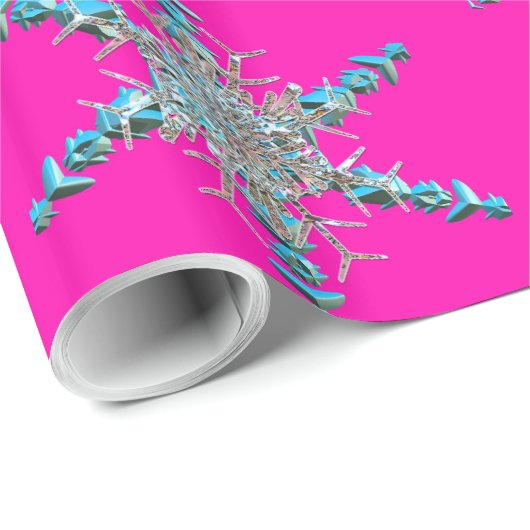 Skyler Magische Snowflake Unieke Kerstmis Cadeaupapier (Rol Hoek)