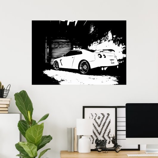 Skyline achterste Uitzicht Poster (Thuiskantoor)