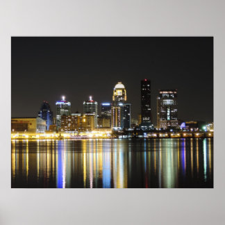 Skyline-afdruk van Louisville Poster