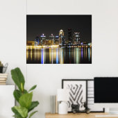 Skyline-afdruk van Louisville Poster (Thuiskantoor)