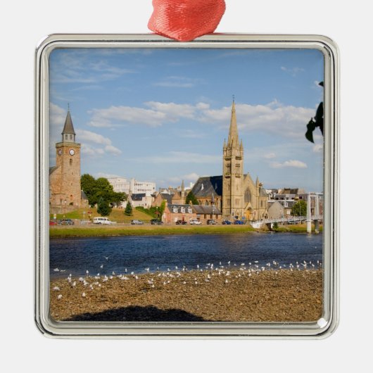 Skyline and river of quaint town of Inverness Metalen Ornament (Voorkant)
