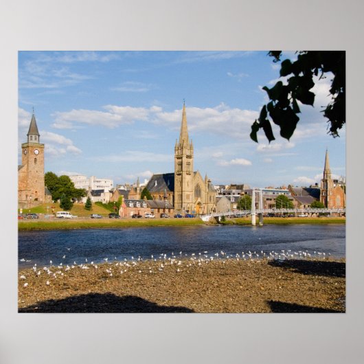 Skyline and river of quaint town of Inverness Poster (Voorkant)