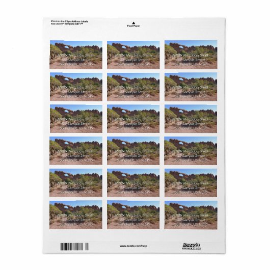 Skyline Arch in het Arches National Park Etiket (Full Sheet)
