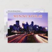 Skyline at dusk, Minneapolis, Minnesota Briefkaart (Voorkant / Achterkant)