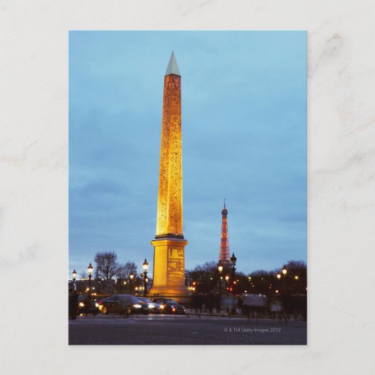Skyline at dusk of 'Place de la Concorde' with Briefkaart (Voorkant)