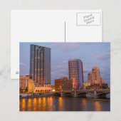 Skyline bij schemer, aan de Grand River 2 Briefkaart (Voorkant / Achterkant)