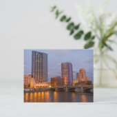 Skyline bij schemer, aan de Grand River 2 Briefkaart (Staand voorkant)