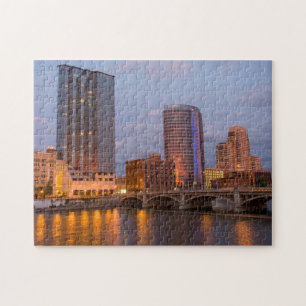 Skyline bij schemering, aan de Grand River 2 Legpuzzel