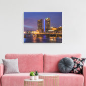Skyline bij schemering, aan de Grand River Canvas Afdruk (Insitu (Woonkamer))