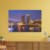 Skyline bij schemering, aan de Grand River Canvas Afdruk (Insitu (Woonkamer))