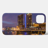 Skyline bij schemering, aan de Grand River Case-Mate iPhone Case (Achterkant (horizontaal))