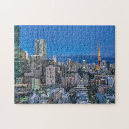 Skyline bij schemering legpuzzel (Horizontaal)