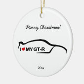 Skyline Black Silhouette - Ik hou van mijn GT-R Keramisch Ornament (Links)