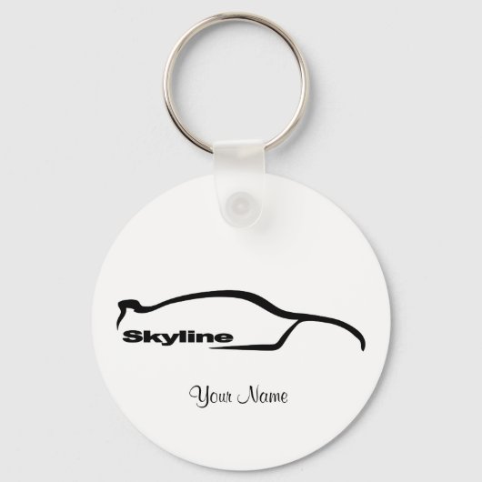 Skyline Black Silhouette Logo Sleutelhanger (Voorkant)