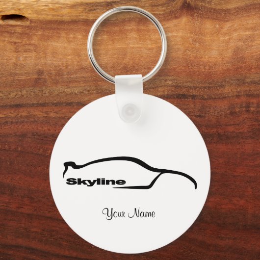 Skyline Black Silhouette Logo Sleutelhanger (Voorkant)