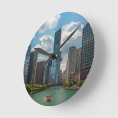 Skyline Chicago Ronde Klok (Hoek)