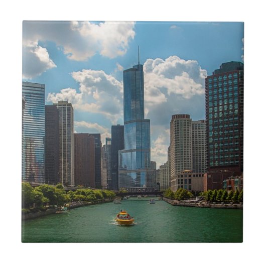 Skyline Chicago Tegeltje (Voorkant)