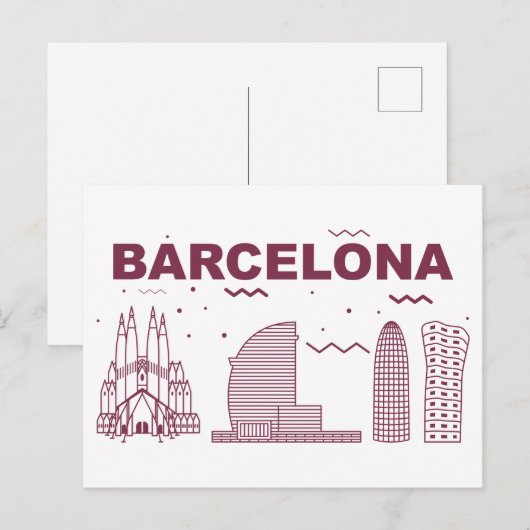 Skyline City Landschap | Barcelona, Spanje Briefkaart (Voorkant / Achterkant)