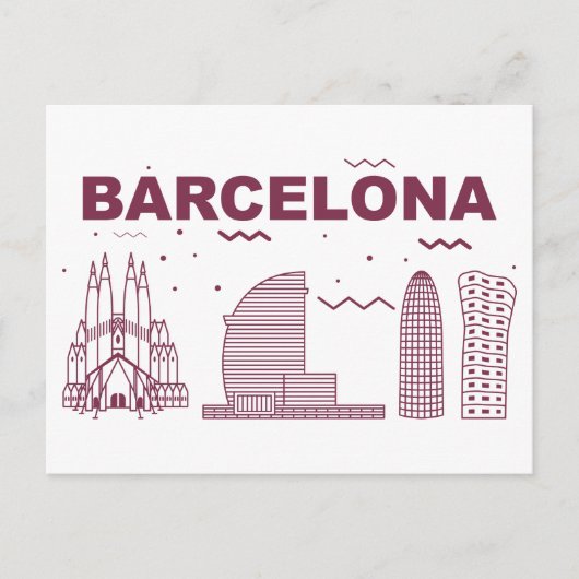 Skyline City Landschap | Barcelona, Spanje Briefkaart (Voorkant)