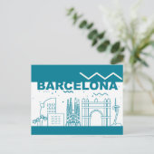 Skyline City Landschap | Barcelona, Spanje Briefkaart (Staand voorkant)