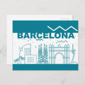 Skyline City Landschap | Barcelona, Spanje Briefkaart (Voorkant / Achterkant)