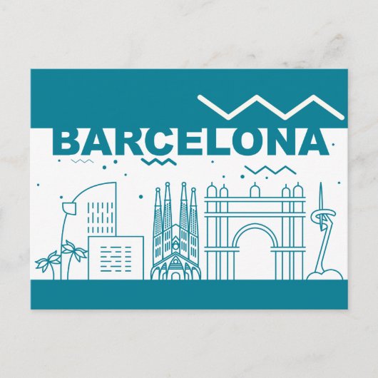 Skyline City Landschap | Barcelona, Spanje Briefkaart (Voorkant)