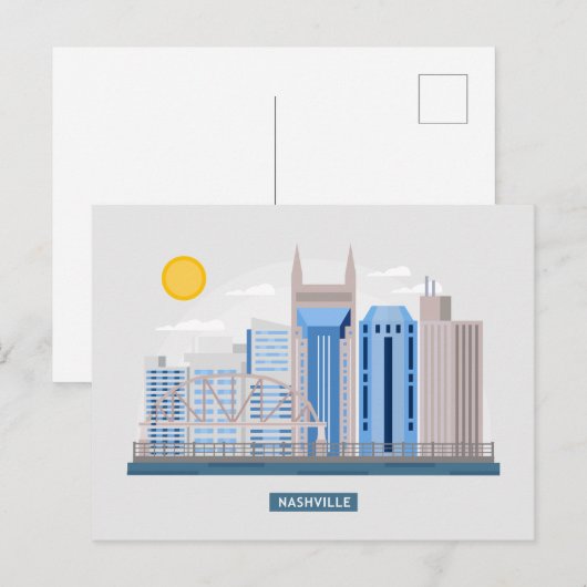 Skyline City Landschap | Nashville, Tennessee Briefkaart (Voorkant / Achterkant)