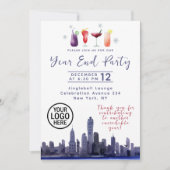 Skyline Company Year End Party Invitation Kaart (Voorkant)