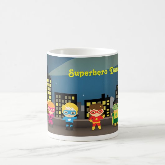 Skyline Cute Superheld voor kinderen Koffiemok (Center)