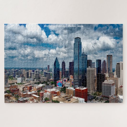 Skyline Dallas Texas. Jigzaag Puzzle Legpuzzel (Horizontaal)