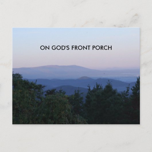 skyline drive 001, OP GOD'S VOORAF Briefkaart (Voorkant)