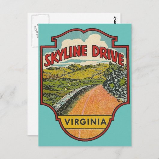 Skyline Drive, Briefkaart Virginia (Voorkant / Achterkant)