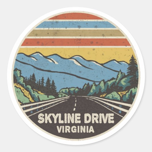 Skyline Drive Shenandoah Virginia Mountains Ronde Sticker (Voorkant)