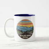 Skyline Drive Shenandoah Virginia Mountains Tweekleurige Koffiemok (Links)